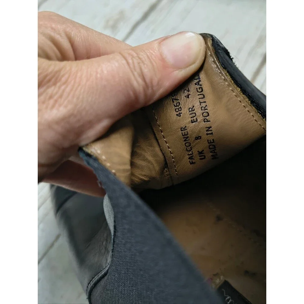 Paul Smith Black Leather Slip On Boots Men Size 42